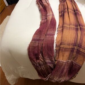 Maurices Burgundy and Mustard Scarf